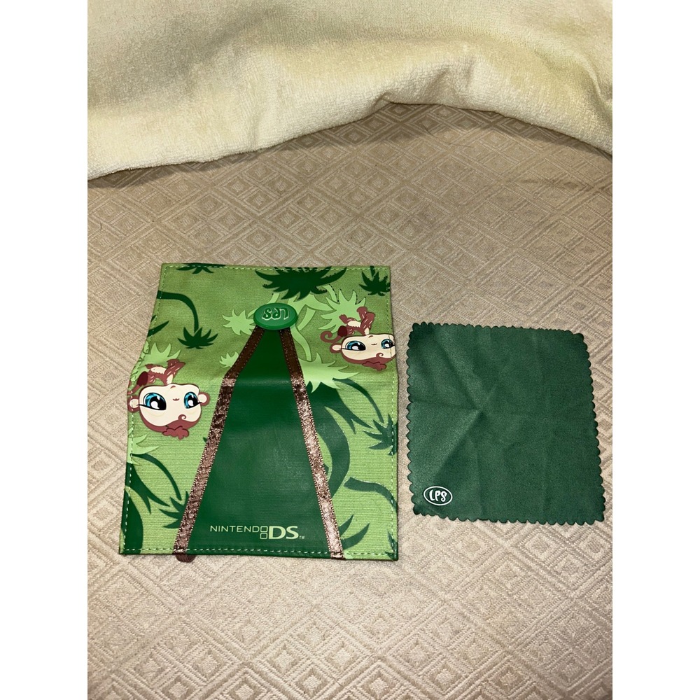 Littlest Pet Shop Nintendo DS Case Monkey Jungle Green Cloth Hasbro 2008
